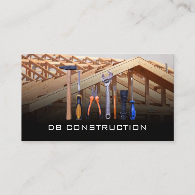 Cartão De Visita Construction Tools | Work Site (Frente)