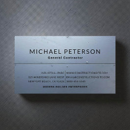 Cartão De Visita Construtor de construtores de construções Aço Azul