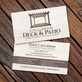 Cartão De Visita Construtor de Deck & Pátio Madeira Rústica