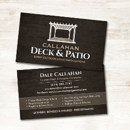 Cartão De Visita Construtor de Deck & Pátio Madeira Rústica
