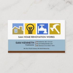 Cartão De Visita Construtor de Símbolos de Construção Coloridos 