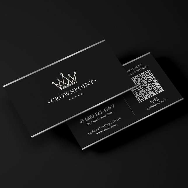 Cartão De Visita Construtor Geral Construtor de Luxo Silver Crown (Luxury Builder General Contractor Silver Crown Business Card
)