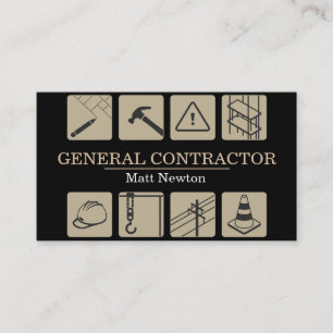 Cartão De Visita Construtor Geral Gerente de Obras Construção