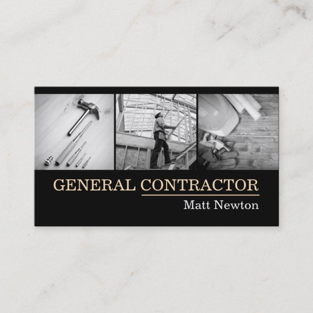 Cartão De Visita Construtor Geral Gerente de Obras Construção (Frente)