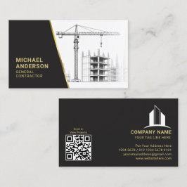 Cartão De Visita Construtor Geral, Linha Premium Carvão Dourado