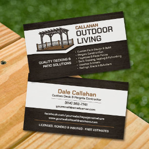 Cartão De Visita Construtor Profissional de Decks e Pátios