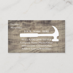 Cartão De Visita Construtor profissional Ferramentas do carpinteiro