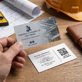 Cartão De Visita Construtores de Edifícios Comerciais | Cinza Ferro