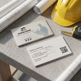 Cartão De Visita Construtores de Edifícios Comerciais | Esboço Cinz