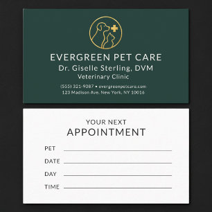 Cartão De Visita Consulta Clínica Veterinária de Animais de Estimaç