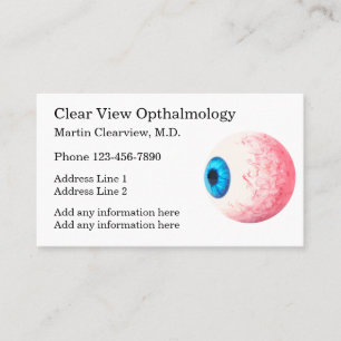 Cartão De Visita Consulta com Optometrista ou Oftalmologista Negóci