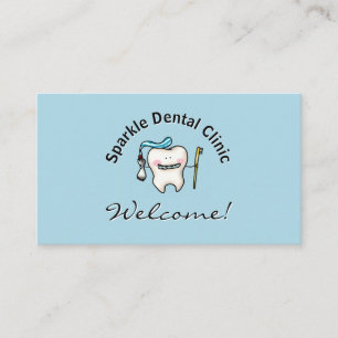 Cartão De Visita Consulta de Clínica Dentária de Desenho Animado de