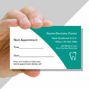 Cartão De Visita Consulta de Dentista Moderna Verde