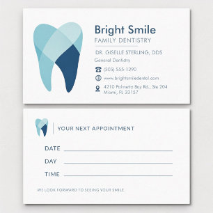 Cartão De Visita Consulta no consultório dentário azul Dental