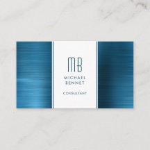 Consultan de Folha Metálica Azul Mar Monogramada