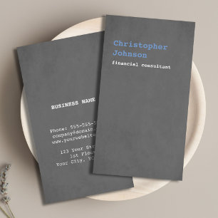 Cartão De Visita Consultante azul cinzento da textura simples