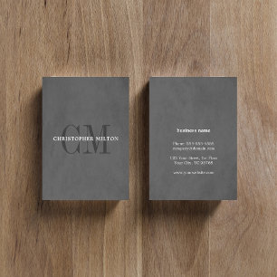 Cartão De Visita Consultante cinzento do monograma da textura