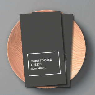 Cartão De Visita Consultante escuro legal moderno do branco