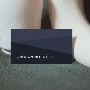 Cartão De Visita Consultante geométrico azul elegante moderno