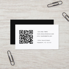 Cartão De Visita Consultante preto e branco do código de QR