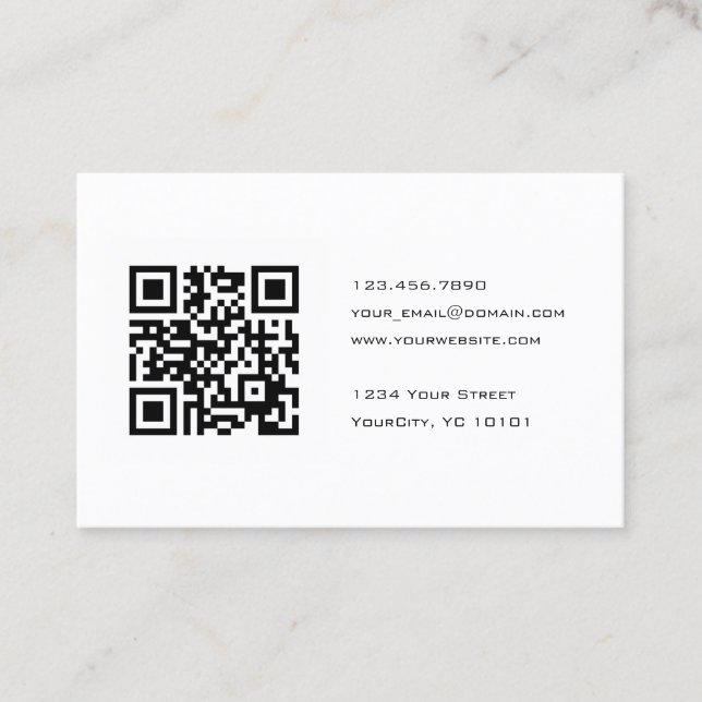 Cartão De Visita Consultante preto e branco do código de QR (Frente)