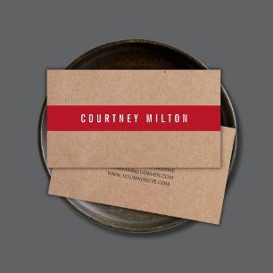 Cartão De Visita Consultante vermelho escuro impresso mínimo da