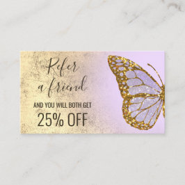 Cartão De Visita consulte um logotipo de borboleta de lavanda amiga