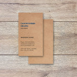 Cartão De Visita Consultor Azul de Cartolina Kraft Simples Moderno<br><div class="desc">Modelo de cartão de negócios personalizável moderno com fundo de papel kraft impresso. Perfeito como um cartão de rede para consultores e profissionais financeiros relacionados.</div>