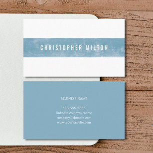Cartão De Visita Consultor branco azul claro minimalista profission