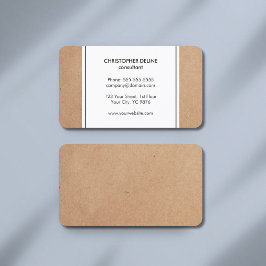 Cartão De Visita Consultor branco de placa simples e elegante