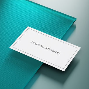 Cartão De Visita Consultor branco mínimo de Cinzas elegantes