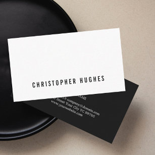 Cartão De Visita Consultor branco preto minimalista profissional