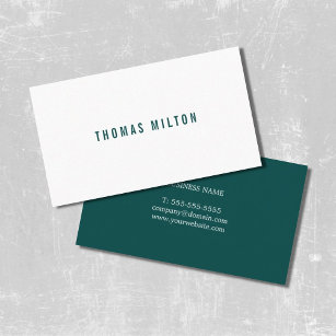Cartão De Visita Consultor branco verde minimalista profissional