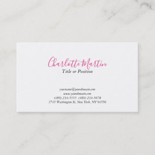 Cartão De Visita Consultor Chefe Gerente Branco Rosa Profissional
