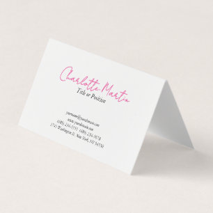 Cartão De Visita Consultor Chefe Gerente Rosa Profissional Branco