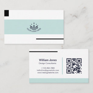 Cartão De Visita Consultor Corporativo Azul Pastel Moderno