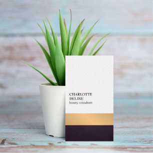 Cartão De Visita Consultor de Beleza de Stripes Elegante Moderno