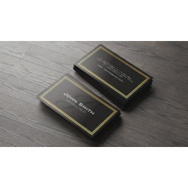 Cartão De Visita Consultor de Borda de Metal Preto Grunge e Folha d