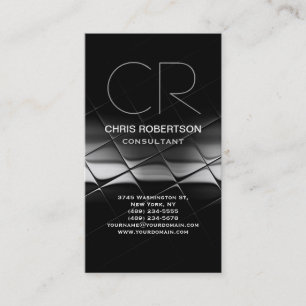 Cartão de visita consultor de Cinza branca preto m