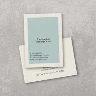 Cartão De Visita Consultor de Cinzas Azul Simples Moderno
