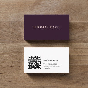 Cartão De Visita Consultor de Código QR Elegante Minimalista