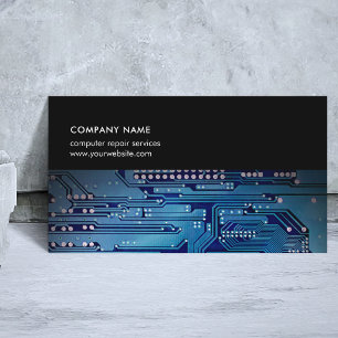Cartão De Visita Consultor de Computador de Placa de Circuito Azul