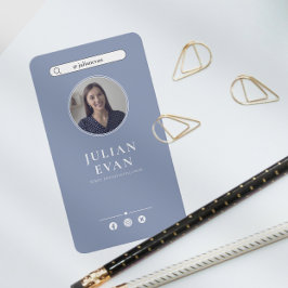 Cartão De Visita Consultor de Foto Azul e Simples