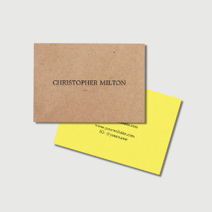 Cartão De Visita Consultor de Kraft em Papel Verde Impresso Moderno