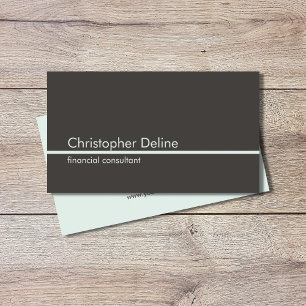 Cartão De Visita Consultor de linha azul clara de Cinza Elegante si