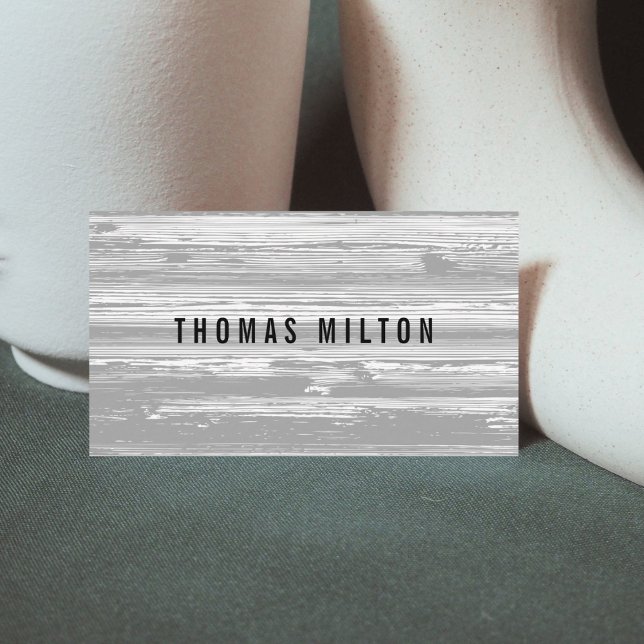 Cartão De Visita Consultor de Linhas de Cinza Simples Profissional (Criador carregado)