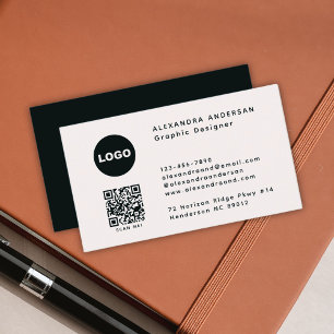 Cartão De Visita Consultor de Logotipo de Código QR Moderno Minimal