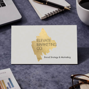 Cartão De Visita Consultor de Marketing de Luxo Logotipo Dourado