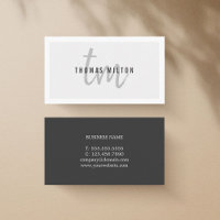 Consultor de Monograma Branco das Cinzas Elegantes
