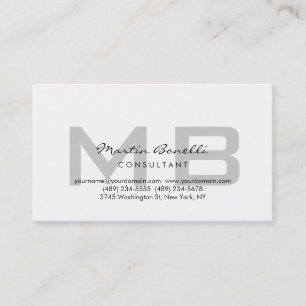 Cartão de visita consultor de monograma de Cinza m